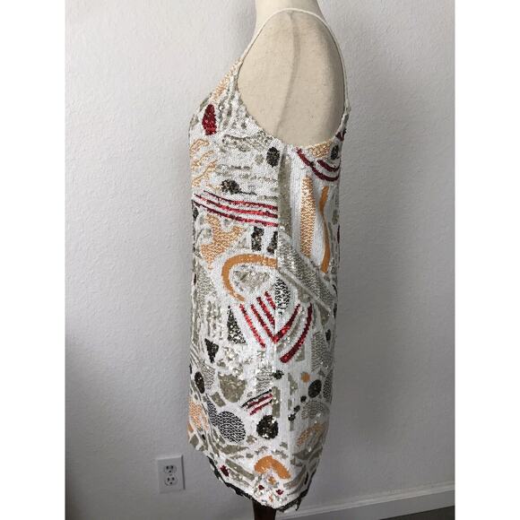 French Connection Adanya Shine Mini Dress Sequin Strappy - Picture 6 of 9